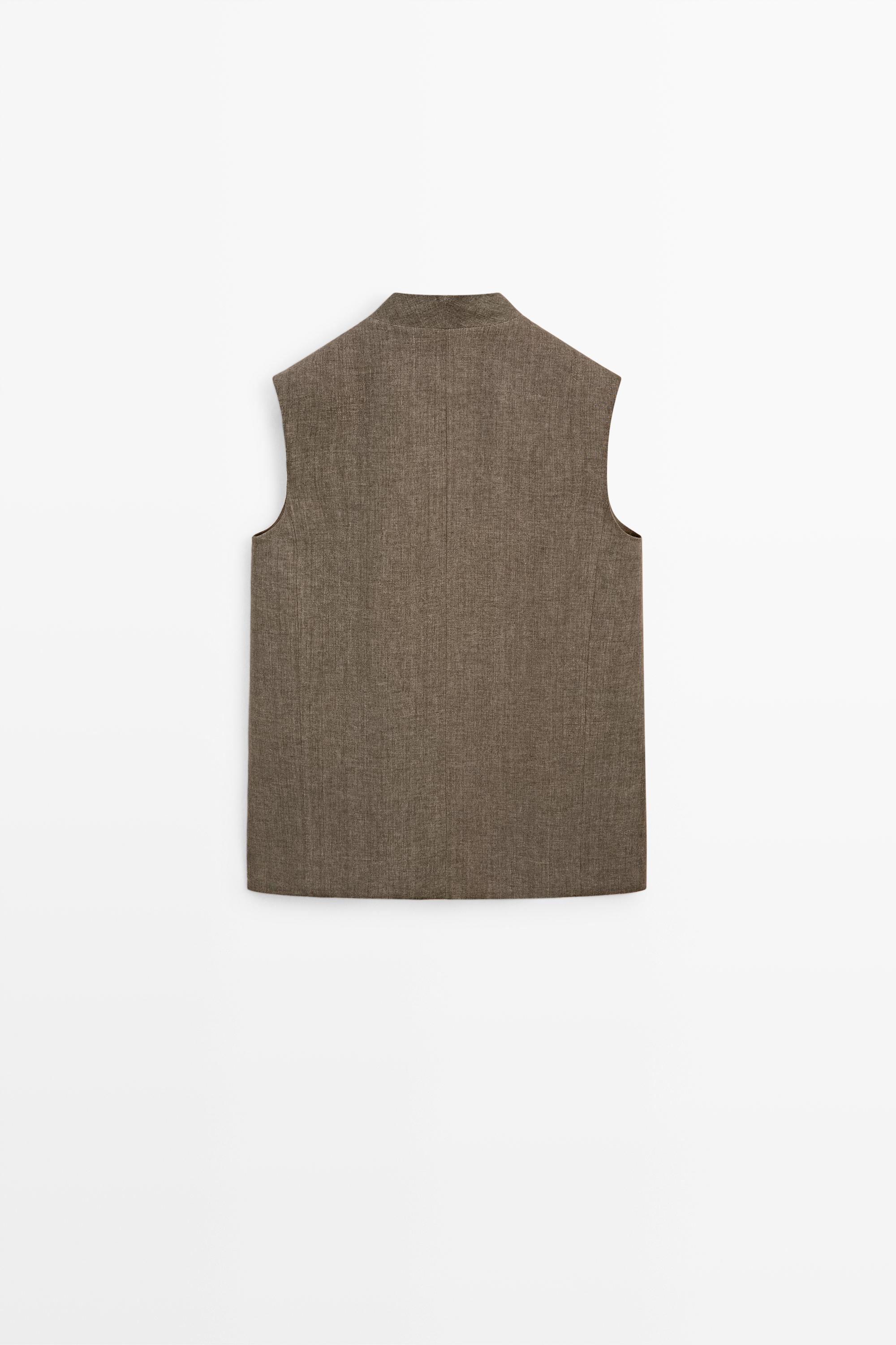 Linen melange waistcoat
